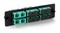 Hyperline Панель для FO-19BX с 6 SC (duplex) адаптерами, 12 волокон, многомод OM3/OM4, 120x32 мм, адаптеры цвета аква (aqua) - 2