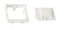 PANDUIT Лицевая панель Mini-Com®: адаптер 45х45мм с одномодульной наклонной панелью со шторкой, французский стандарт (белая) - 1