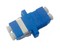 Hyperline Оптический проходной адаптер LC-LC, SM, duplex, корпус пластиковый, синий, белые колпачки - 1
