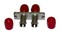 Hyperline Оптический проходной адаптер ST-ST, SM/MM, duplex, корпус металл, красные колпачки - 1