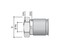 DKC / ДКС Муфта жесткая, гладкая труба - металлорукав, ф20мм-ф15мм, IP66/IP67, никелированная латунь - 1