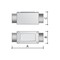 DKC / ДКС Коробка протяжная алюминиевая, 2 ввода 180 градусов, М20х1,5 ,IP55, 118х51х42мм - 3