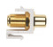 Hyperline Вставка формата Keystone Jack, F-type / RCA зеленый (IN/OUT), gold plated, ROHS, белая - 20