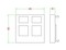 Hyperline Вставка 45x45 (аналог Mosaic) для 2х модулей формата Keystone Jack, ROHS, белая - 114