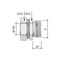 DKC / ДКС Муфта металлорукав-коробка, ф20мм, IP40/IP44/IP66/IP67, М25х1,5 наружная резьба, никелированная латунь - 23
