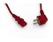 Hyperline Кабель питания компьютера (Schuko+C13) (3x1.0), 10A, угловая вилка, 3 м, цвет красный - 25