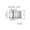 DKC / ДКС Муфта поворотная металлорукав-коробка, ф26мм, IP40/IP44/IP66/IP67, М32х1,5 наружная резьба, никелированная латунь - 25