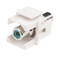 Hyperline Вставка формата Keystone Jack с проходным адаптером RCA (зеленый), D type, ROHS, белая - 49
