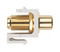 Hyperline Вставка формата Keystone Jack, F-type / RCA красный (IN/OUT), gold plated, ROHS, белая - 49