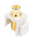 Hyperline Вставка формата Keystone Jack, F-type / RCA желтый (IN/OUT), gold plated, ROHS, белая - 50