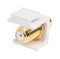 Hyperline Вставка формата Keystone Jack, F-type / RCA зеленый (IN/OUT), gold plated, ROHS, белая - 49