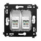 DKC / ДКС Розетка RJ-45 в стену, кат.6 двойная, "Белое облако", Avanti - 100