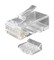 Hyperline Разъем RJ-45(8P8C) под витую пару, категория 6 (50 µ"/ 50 микродюймов), универсальный (для одножильного и многожильного кабеля), со вставкой (100 шт) - 77