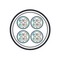 Hyperline (FTP16W-C5-SOLID-IN-LSZH) Кабель витая пара, экранированная F/UTP, категория 5, 16 пар (4 пары (24 AWG)х4), одножильный (solid), каждый 4х парник: экран-фольга, LSZH оболочка, LSZH нг(А)-HF, –20°C - +60°C, серый - 26