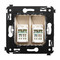 DKC / ДКС Розетка RJ-45 в стену, кат.6 двойная, "Ванильная дымка", Avanti - 108