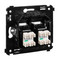 DKC / ДКС Розетка телефонная в стену двойная, "Черный квадрат", Avanti - 113