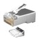 Hyperline Разъем RJ-45(8P8C) под витую пару, категория 6 (50 µ"/ 50 микродюймов), экранированный, универсальный (для одножильного и многожильного кабеля), со вставкой (100 шт) - 93