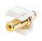 Hyperline Вставка формата Keystone Jack с проходным адаптером RCA (желтый), Hex. type, gold plated, ROHS, белая - 121