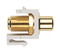Hyperline Вставка формата Keystone Jack, F-type / RCA синий (IN/OUT), gold plated, ROHS, белая - 62