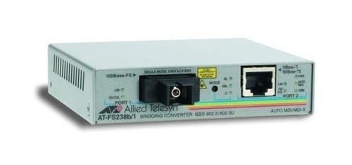 Allied Telesis Автономный медиаконвертер 1x10/100Base-TX - 1x100Base-FX(SС) для одномодового волокна (15 км), с преобразованием скорости передачи