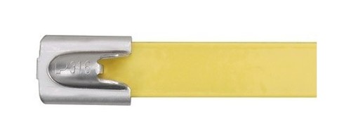 PANDUIT Стальная неразъемная кабельная стяжка PAN-STEEL™с металлическим замком, 201 x 7.9 мм, цвет желтый (50 шт.)