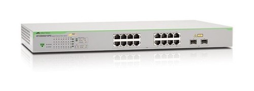 Allied Telesis Коммутатор Gigabit Ethernet WebSmart 16 х 10/100/1000T + 2 х SFP
combo (30 Вт на порт PoE+)