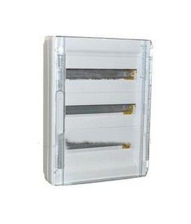 LEGRAND XL3 Шкаф накладной распределительный 3ряда, 54 модуля, с прозрачной дверцей, с клеммным блоком N+PE, IP 40, белый