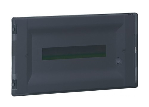 LEGRAND Распределительный щиток Practibox3 скрытого монтажа, IP 40, IK 07, 1 рейка, 18 модулей, с клеммиком заземления, прозрачная дверь