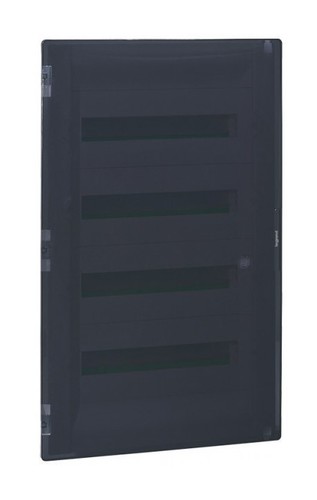 LEGRAND Распределительный щиток Practibox3 скрытого монтажа, IP 40, IK 07, 4 рейки, 72 модуля, с клеммиком заземления, прозрачная дверь