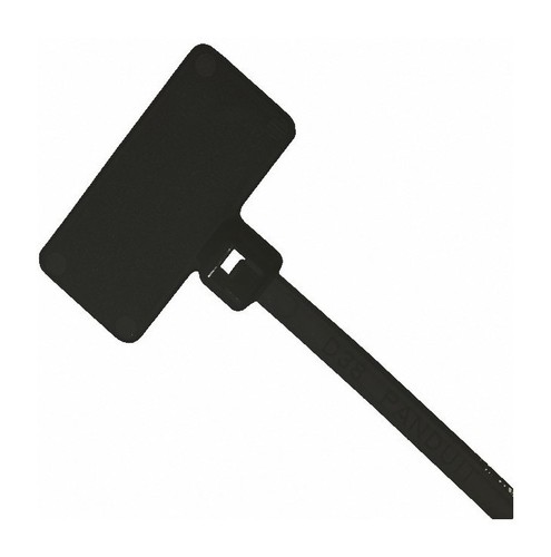 PANDUIT Кабельная стяжка Pan-Ty® неразъемная стандартная, 4.7 х 188 мм (ШхД), с площадкой (обертка) для маркера 22.1 x 27.2 мм, погодоустойчивый нейлон 6.6, цвет черный (500 шт.)