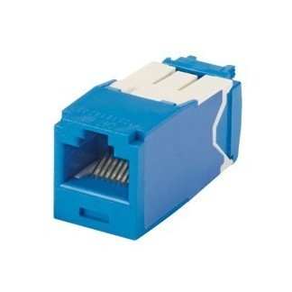 PANDUIT Mini-Com® Улучшенный универсальный модуль Mini-Com® TX6A™ 10Gig™, медный, неэкранированный (UTP), категория 6A/Class EA, RJ45, 8-позиционный, 8-проводной (8P8C), T568A/B, тип Giga-TX™, синий (упаковка 24 шт.)