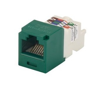 PANDUIT Универсальный модуль Mini-Com®, медный, неэкранированный (UTP), категория 6, RJ45, 8-позиционный, 8-проводной (8P8C), T568A/B, тип TP, зеленый