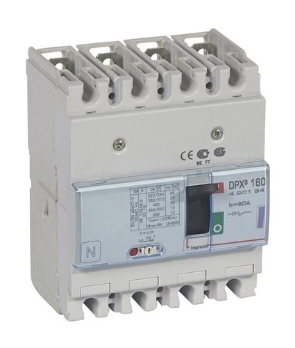 LEGRAND Автоматический выключатель с термомагнитным расцепителем, серия DPX3 160, 80A, 50kA, 4-полюсный