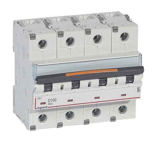 LEGRAND Автоматический выключатель, серия DX3, D100A, 25кА, 4-полюсный