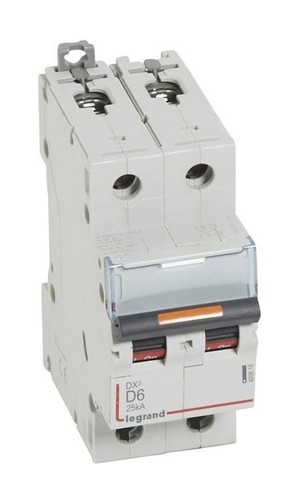LEGRAND Автоматический выключатель, серия DX3, D6A, 25кА, 2-полюсный