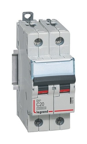 LEGRAND Автоматический выключатель, серия DX3, С20A, 30kA, 2-полюсный