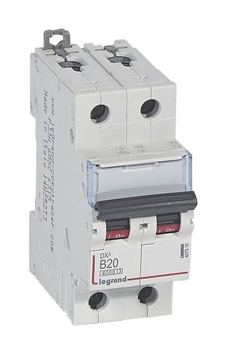 LEGRAND Автоматический выключатель, серия DX3, B20A, 10кА, 2-полюсный