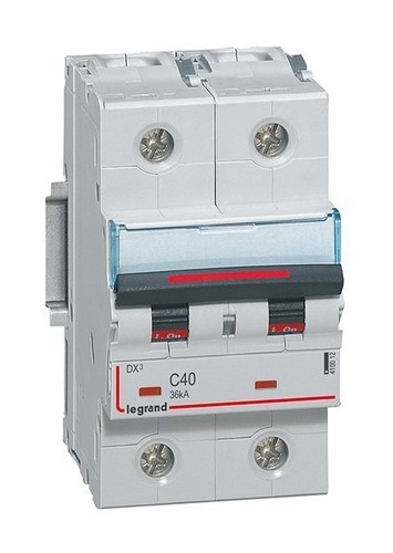 LEGRAND Автоматический выключатель, серия DX3, C40A, 36кА, 2-полюсный