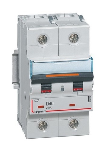 LEGRAND Автоматический выключатель, серия DX3, D40A, 25кА, 2-полюсный