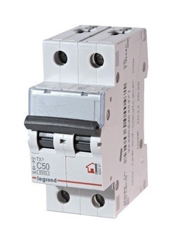 LEGRAND (604825) Автоматический выключатель, серия TX3, С50A, 2-полюсный