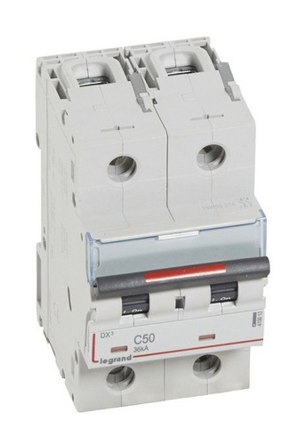 LEGRAND Автоматический выключатель, серия DX3, C50A, 36кА, 2-полюсный