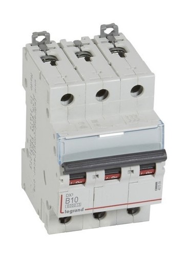 LEGRAND Автоматический выключатель, серия DX3, B10A, 10кА, 3-полюсный