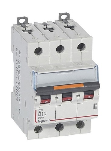 LEGRAND Автоматический выключатель, серия DX3, B10A, 25кА, 3-полюсный