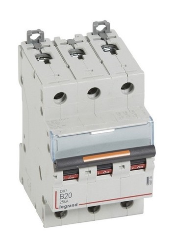 LEGRAND Автоматический выключатель, серия DX3, B20A, 25кА, 3-полюсный