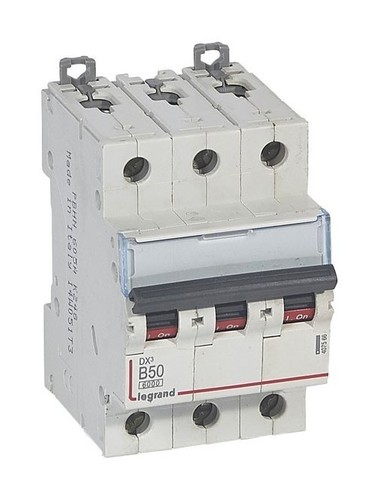LEGRAND Автоматический выключатель, серия DX3, B50A, 10кА, 3-полюсный