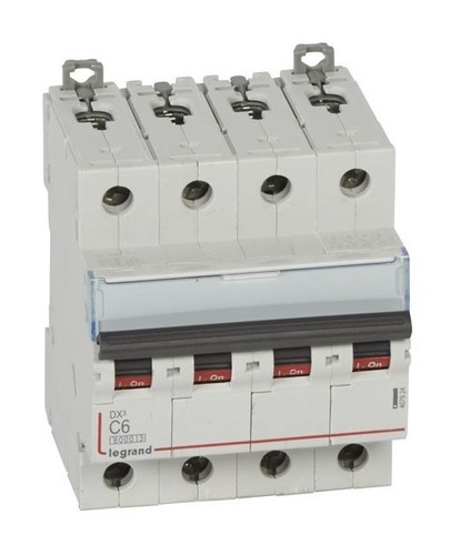 LEGRAND Автоматический выключатель, серия DX3, С6A, 10kA, 4-полюсный