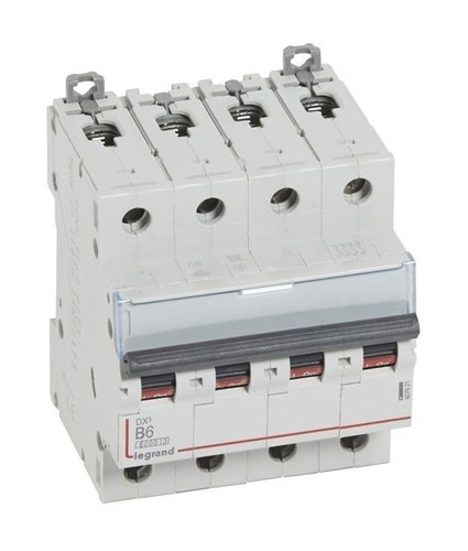 LEGRAND Автоматический выключатель, серия DX3, B6A, 10кА, 4-полюсный