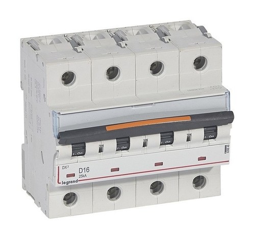 LEGRAND Автоматический выключатель, серия DX3, D16A, 25кА, 4-полюсный