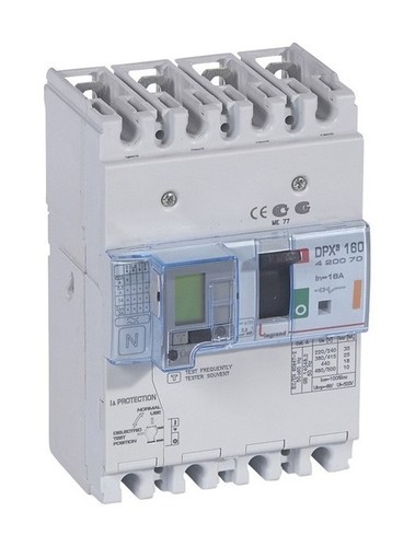 LEGRAND Автоматический выключатель с термомагнитным расцепителем и дифференциальной защитой, серия DPX3 160, 16A, 25kA, 4-полюсный
