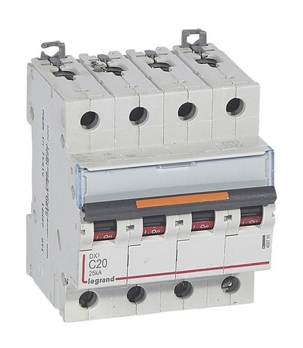 LEGRAND Автоматический выключатель, серия DX3, C20A, 25кА, 4-полюсный